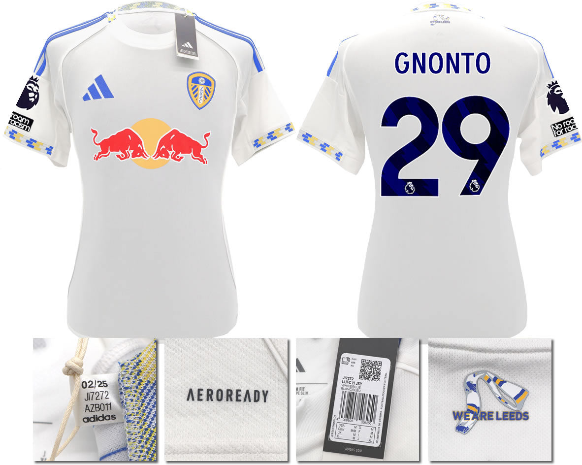 BNWT 2025/2026 Leeds United FC adidas GNONTO 29 Home Shirt