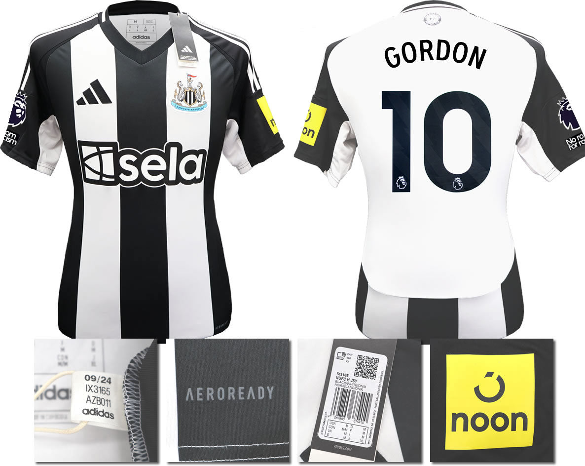 BNWT 2024 2025 NEWCASTLE UNITED HOME SHIRT GORDON 10 MEN'S