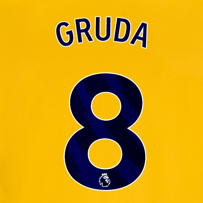 2025 2026 OFFICIAL BRIGHTON HOVE ALBION GRUDA 8 3RD PLAYER SIZE NAME SET