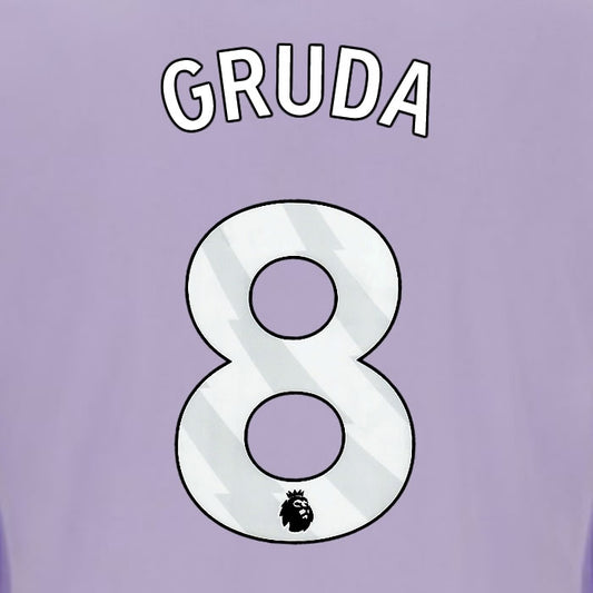 2025 2026 OFFICIAL BRIGHTON HOVE ALBION GRUDA 8 AWAY PLAYER SIZE NAME SET