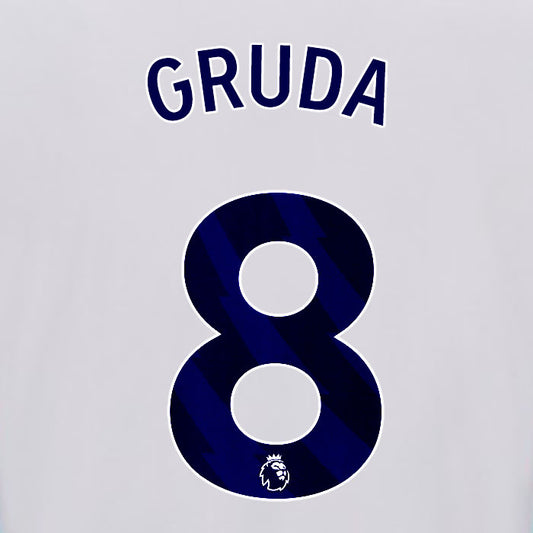 2025 2026 OFFICIAL BRIGHTON HOVE ALBION GRUDA 8 HOME PLAYER SIZE NAME SET