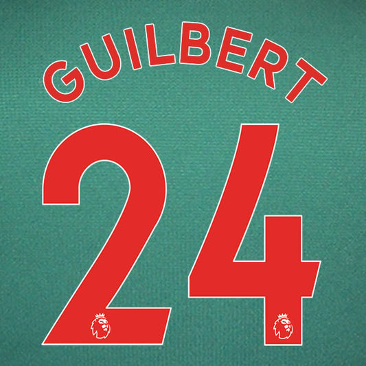2019 2020 ASTON VILLA GUILBERT 24 WHITE 3RD OFFICIAL PLAYER SIZE NAME SET
