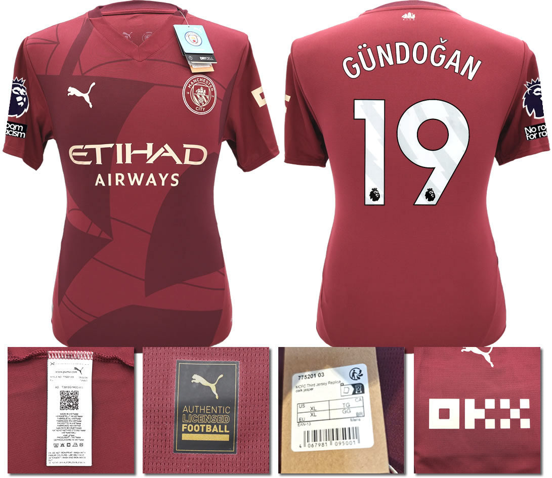 BNWT 2024 2025 MAN CITY PUMA THIRD GÜNDOĞAN 19 FOOTBALL SHIRT