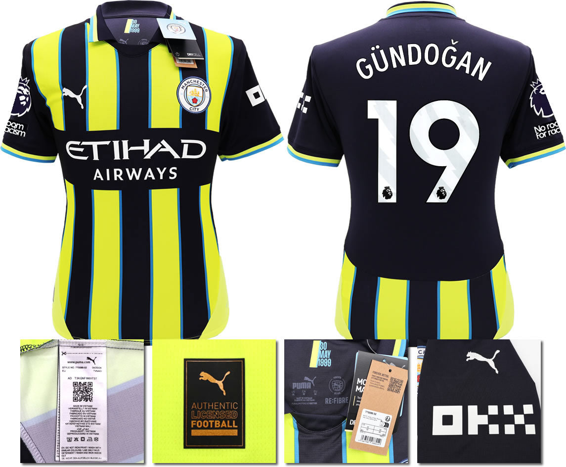 BNWT 2024 2025 MAN CITY PUMA AWAY GÜNDOĞAN 19 FOOTBALL SHIRT