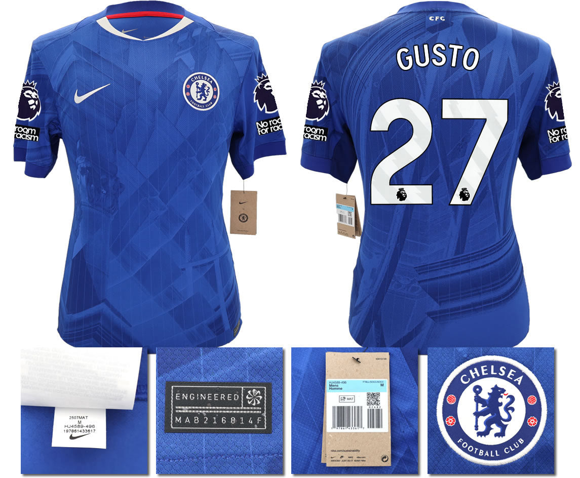 BNWT 2025 2026 CHELSEA NIKE HOME GUSTO 27 FOOTBALL SHIRT MEN'S