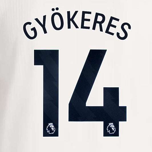 2025 2026 ARSENAL GYOKERES 14 BLACK 3RD OFFICIAL PLAYER SIZE NAMESET
