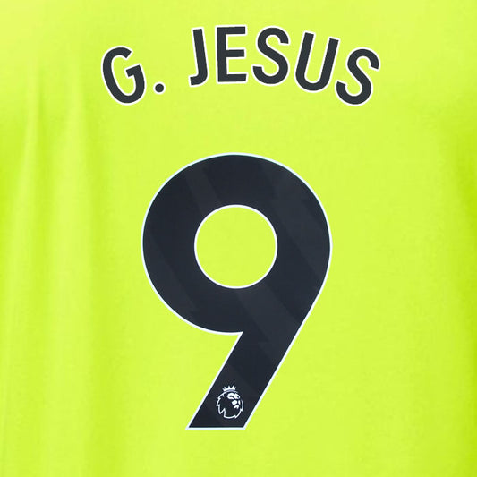 2023 2024 OFFICIAL ARSENAL G. JESUS 9 AWAY PLAYER SIZE NAME SET
