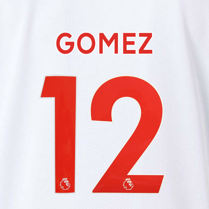 2019 2020 LIVERPOOL GOMEZ 12 WHITE 3RD OFFICIAL PLAYER SIZE NAME SET