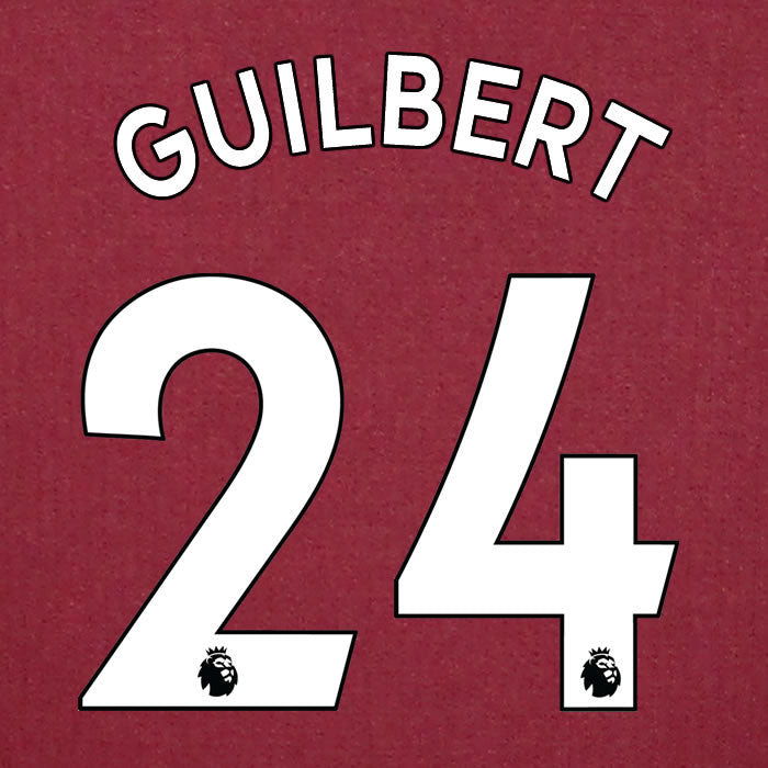 2019 2020 ASTON VILLA GUILBERT 24 WHITE HOME OFFICIAL PLAYER SIZE NAME SET
