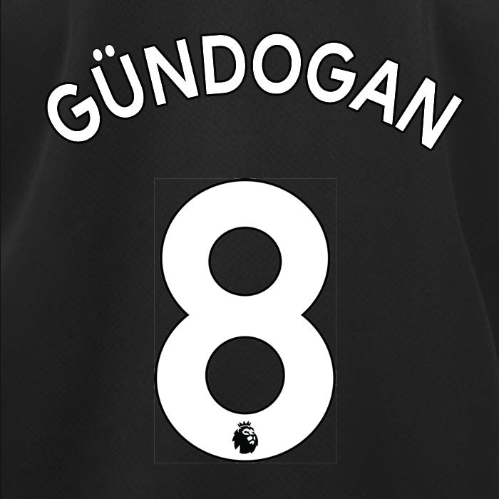 2019 2020 MANCHESTER CITY GÜNDOĞAN 8 WHITE AWAY OFFICIAL PLAYER SIZE NAME SET