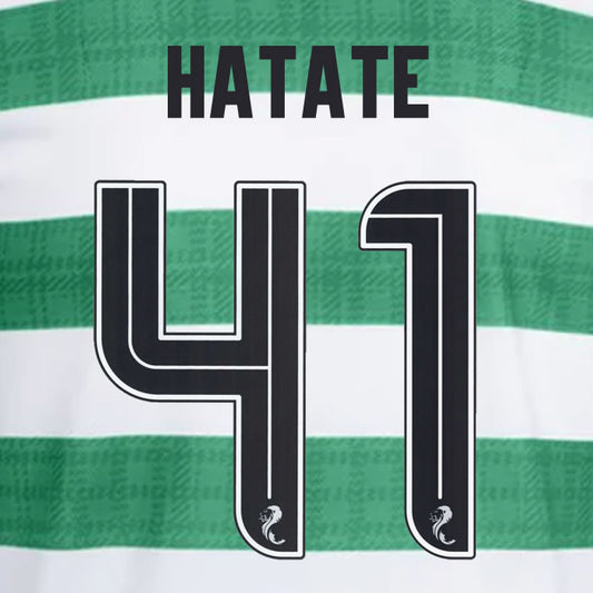 2025 2026 Celtic HATATE 41 WHITE HOME OFFICIAL PLAYER SIZE NAMESET