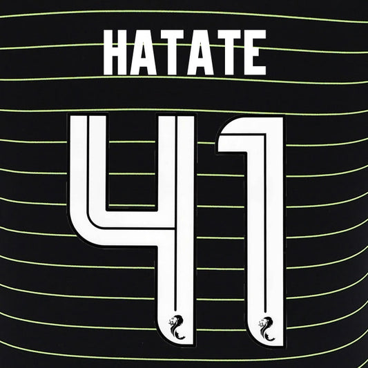 2025 2026 Celtic HATATE 41 WHITE AWAY OFFICIAL PLAYER SIZE NAMESET