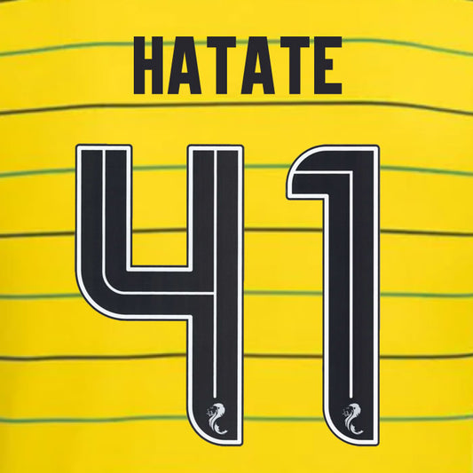 2024 2025 Celtic HATATE 41 WHITE AWAY OFFICIAL PLAYER SIZE NAMESET