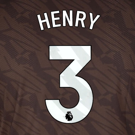 2025 2026 BRENTFORD HENRY 3 WHITE AWAY PLAYER SIZE NAME SET