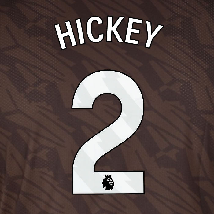 2025 2026 BRENTFORD HICKEY 2 WHITE AWAY PLAYER SIZE NAME SET