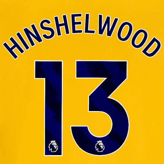 2025 2026 OFFICIAL BRIGHTON HOVE ALBION HINSHELWOOD 13 3RD PLAYER SIZE NAME SET