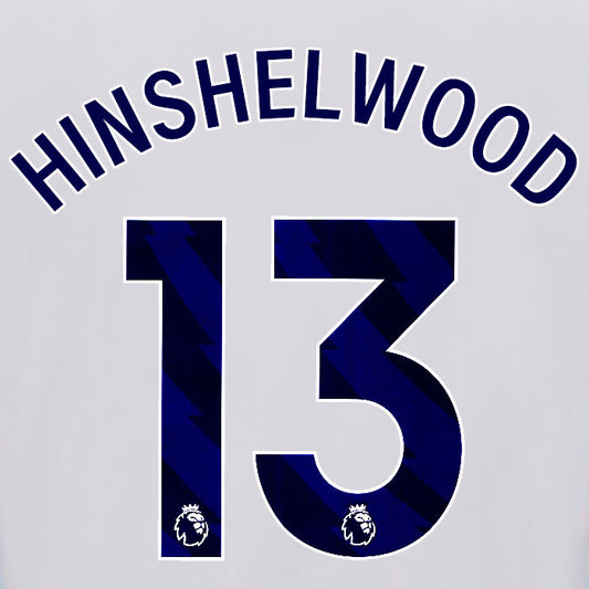 2025 2026 OFFICIAL BRIGHTON HOVE ALBION HINSHELWOOD 13 HOME PLAYER SIZE NAME SET