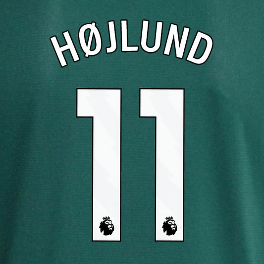 2023 2024 OFFICIAL MANCHESTER UNITED HØJLUND 11 AWAY PLAYER SIZE NAME SET