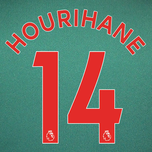 2019 2020 ASTON VILLA HOURIHANE 14 WHITE 3RD OFFICIAL PLAYER SIZE NAME SET