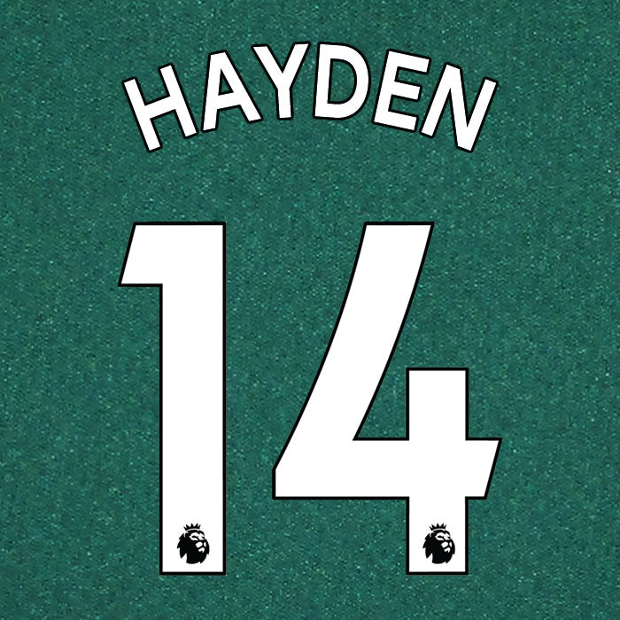 2019 2020 NEWCASTLE UNITED HAYDEN 14 WHITE AWAY OFFICIAL PLAYER SIZE NAME SET
