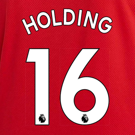 2019 2020 ARSENAL HOLDING 16 WHITE HOME OFFICIAL PLAYER SIZE NAME SET