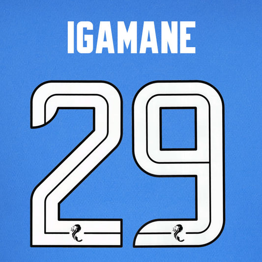 2024 2025 Rangers IGAMANE 29 WHITE HOME OFFICIAL PLAYER SIZE NAMESET