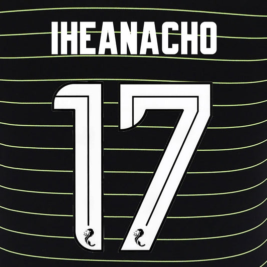 2025 2026 Celtic IHEANACHO 17 WHITE AWAY OFFICIAL PLAYER SIZE NAMESET