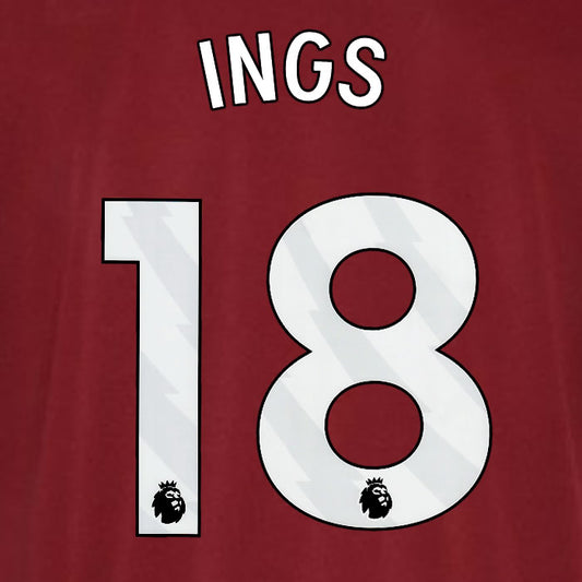2023 2024 OFFICIAL WEST HAM INGS 18 HOME PLAYER SIZE NAME SET