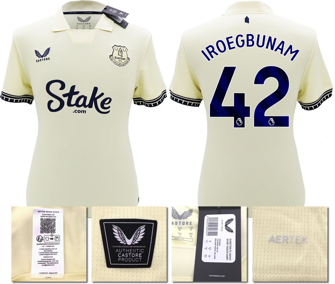 BNWT 2025/26 EVERTON FC AWAY SHIRT IROEGBUNAM 42