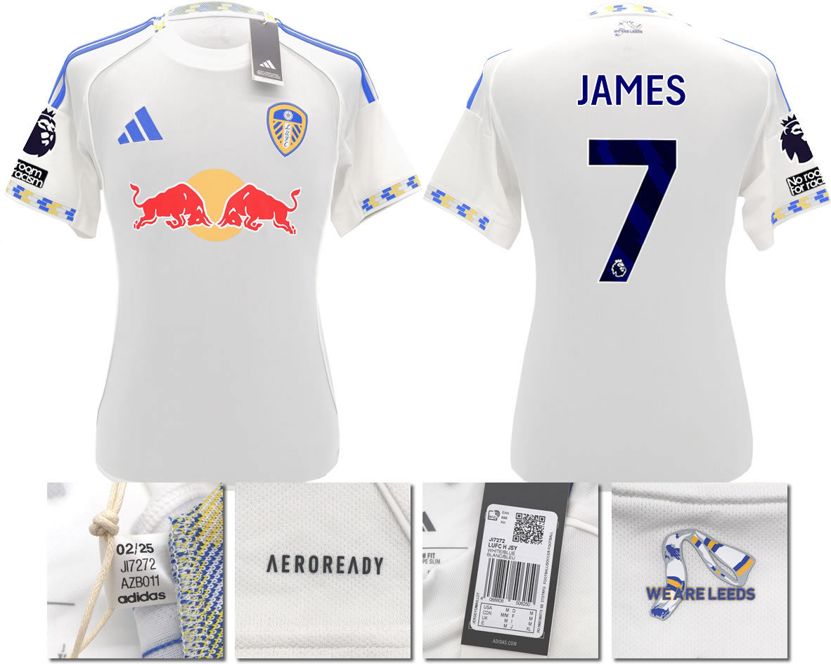 BNWT 2025/2026 Leeds United FC adidas JAMES 7 Home Shirt – Official Player Options Available