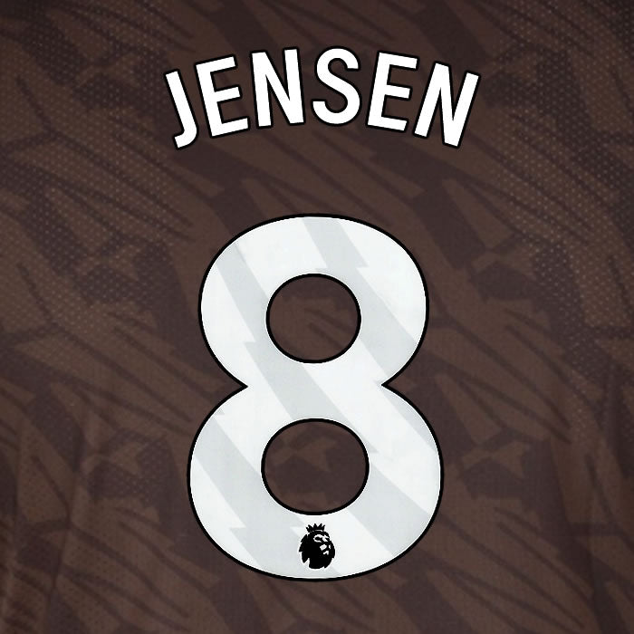 2025 2026 BRENTFORD JENSEN 8 WHITE AWAY PLAYER SIZE NAME SET