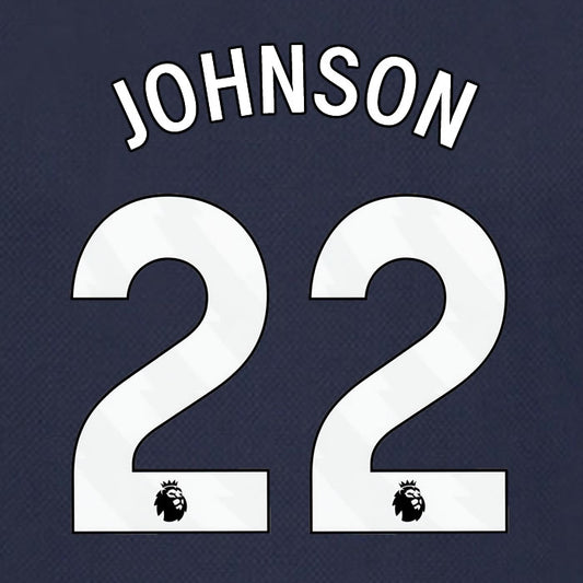 2023 2024 OFFICIAL TOTTENHAM HOTSPUR JOHNSON 22 AWAY PLAYER SIZE NAME SET