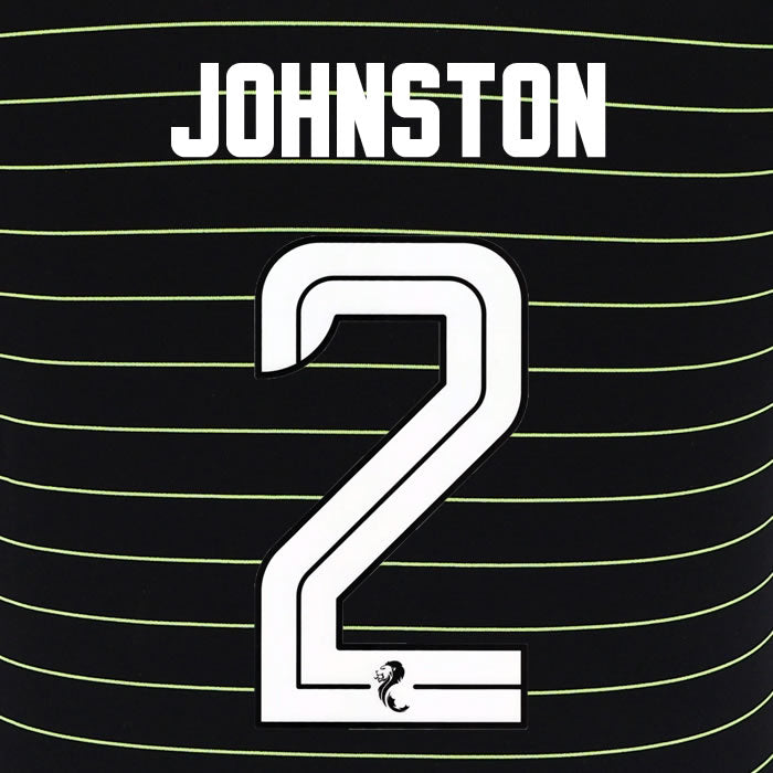 2025 2026 Celtic JOHNSTON 2 WHITE AWAY OFFICIAL PLAYER SIZE NAMESET