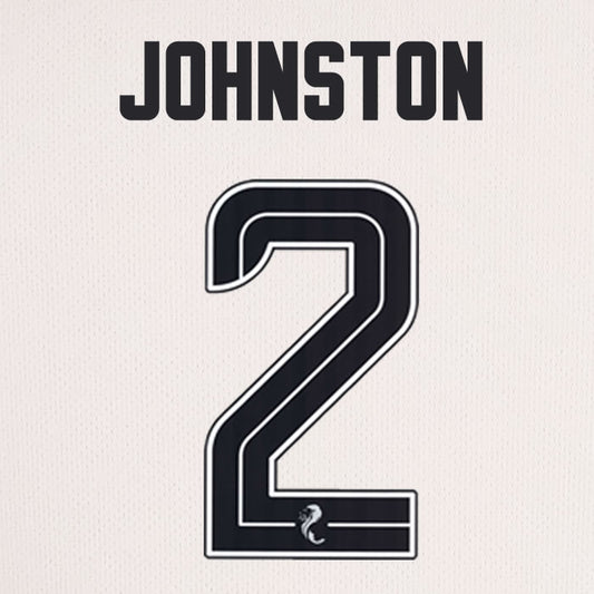 2025 2026 Celtic JOHNSTON 2 WHITE 3RD OFFICIAL PLAYER SIZE NAMESET