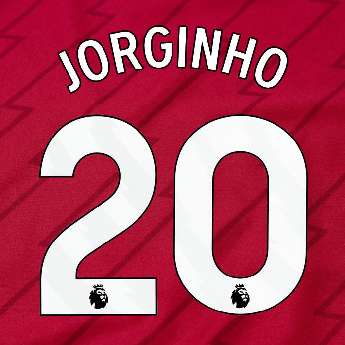 2023 2024 OFFICIAL ARSENAL JORGINHO 20 HOME PLAYER SIZE NAME SET