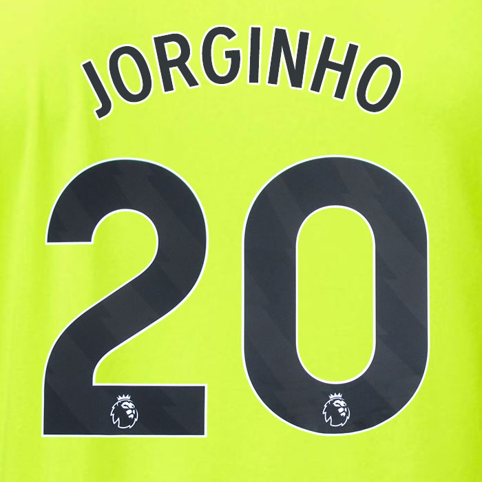 2023 2024 OFFICIAL ARSENAL JORGINHO 20 AWAY PLAYER SIZE NAME SET