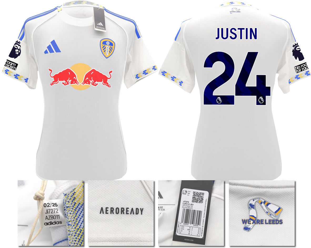 BNWT 2025/2026 Leeds United FC adidas JUSTIN 24 Home Shirt