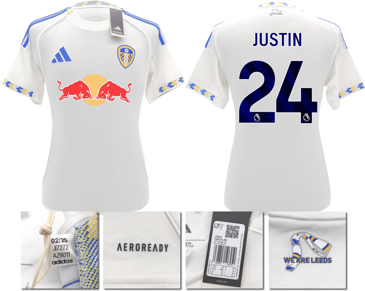 BNWT 2025/2026 Leeds United FC adidas JUSTIN 24 Home Shirt