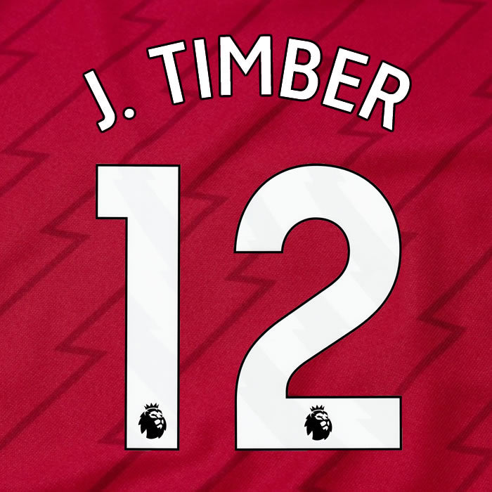 2023 2024 OFFICIAL ARSENAL J. TIMBER 12 HOME PLAYER SIZE NAME SET