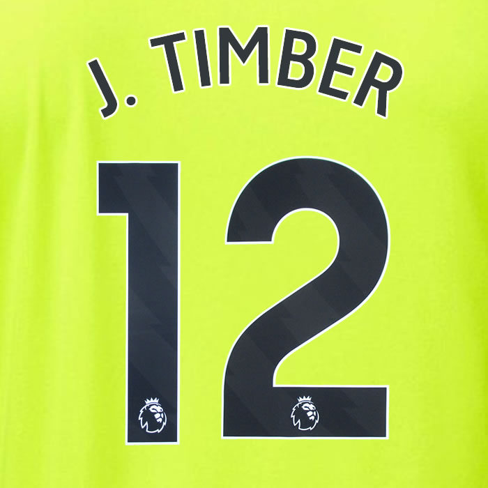 2023 2024 OFFICIAL ARSENAL J. TIMBER 12 AWAY PLAYER SIZE NAME SET