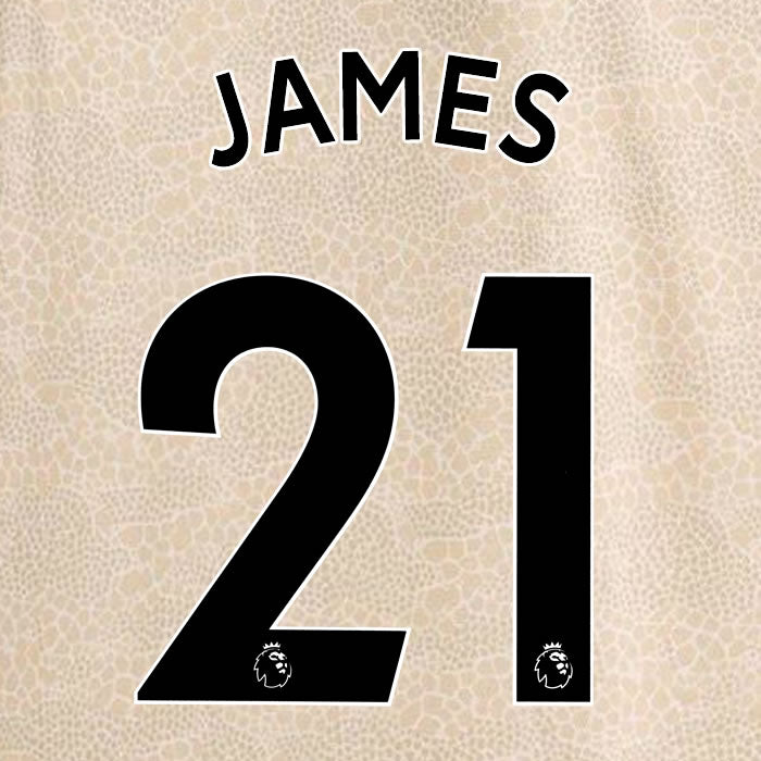 2019 2020 MANCHESTER UNITED JAMES 21 WHITE AWAY OFFICIAL PLAYER SIZE NAME SET