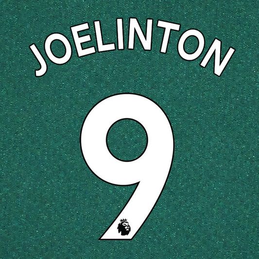2019 2020 NEWCASTLE UNITED JOELINTON 9 WHITE AWAY OFFICIAL PLAYER SIZE NAME SET