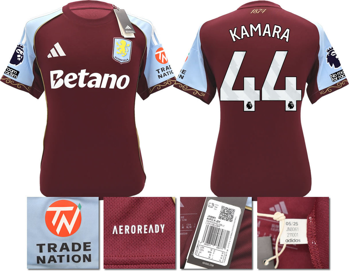 BNWT 2025/26 ASTON VILLA FC HOME SHIRT KAMARA 44