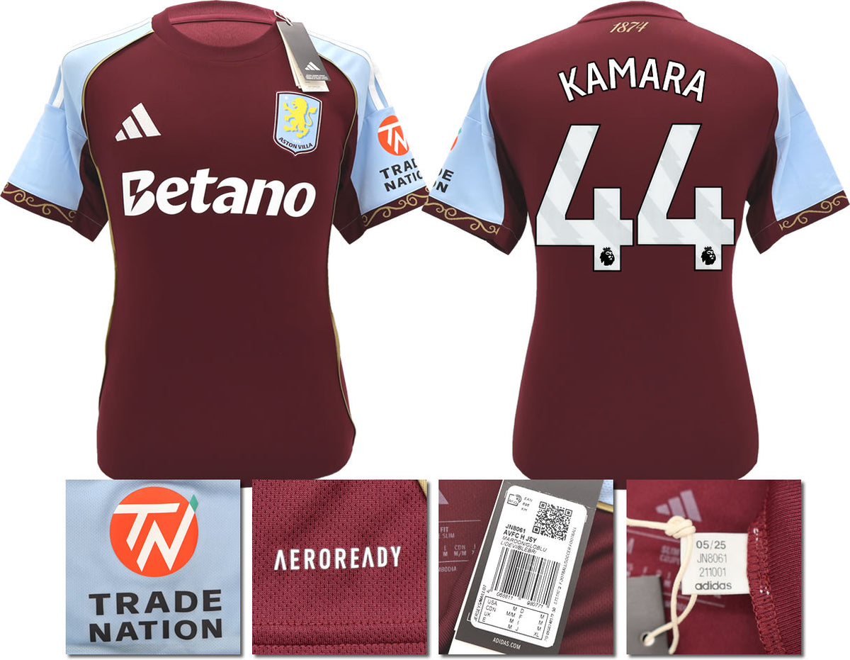 BNWT 2025/26 ASTON VILLA FC HOME SHIRT KAMARA 44