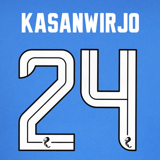 2024 2025 Rangers KASANWIRJO 24 WHITE HOME OFFICIAL PLAYER SIZE NAMESET