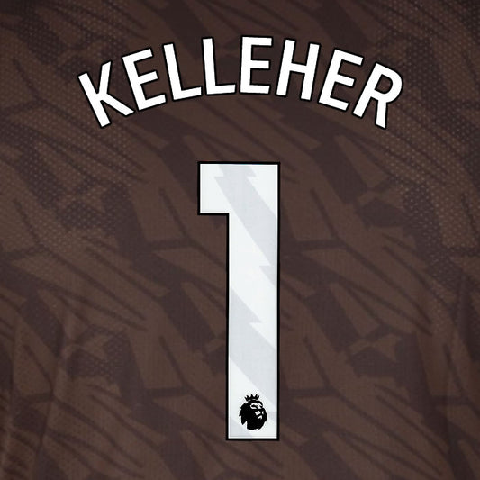 2025 2026 BRENTFORD KELLEHER 1 WHITE AWAY PLAYER SIZE NAME SET