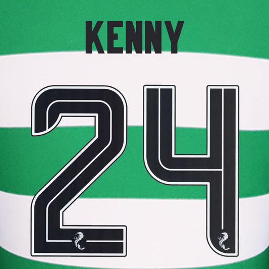 2024 2025 Celtic KENNY 24 WHITE HOME OFFICIAL PLAYER SIZE NAMESET