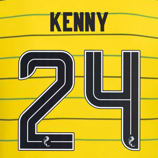 2024 2025 Celtic KENNY 24 WHITE AWAY OFFICIAL PLAYER SIZE NAMESET