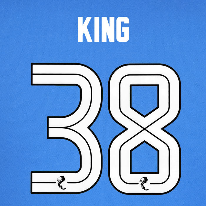2024 2025 Rangers KING 38 WHITE HOME OFFICIAL PLAYER SIZE NAMESET