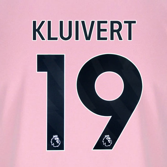 2025 2026 BOURNEMOUTH KLUIVERT 19 BLACK 3RD PLAYER SIZE NAME SET